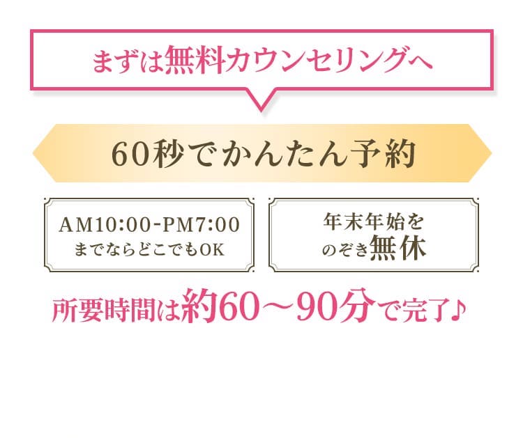 まずは無料カウンセリングへ