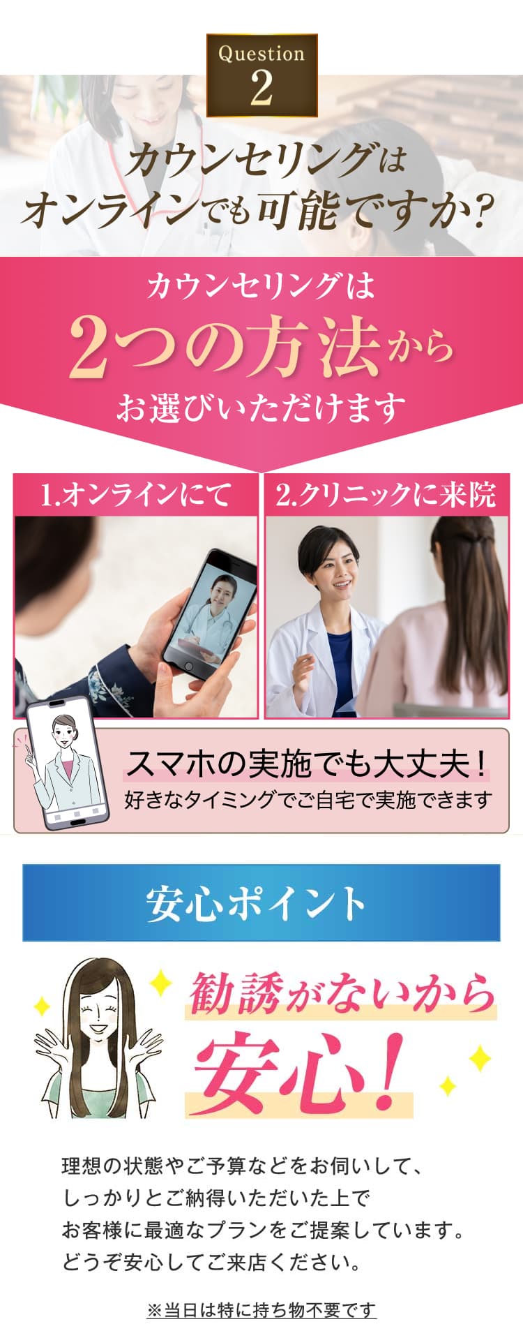 無料カウンセリングはどんな内容なの?