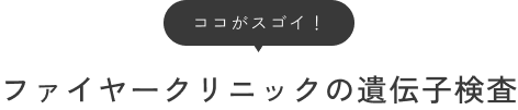 ここがすごい！ファイヤークリニックの遺伝子検査