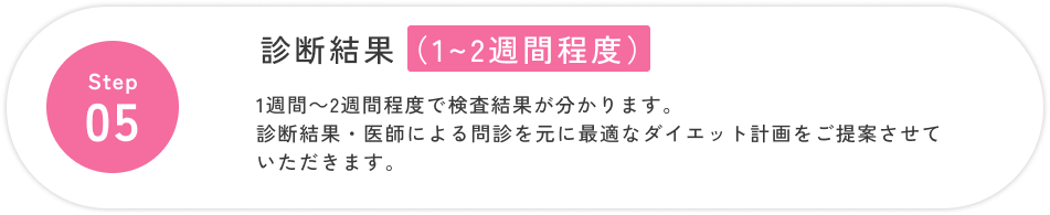 step5 診断結果(1〜2週間程度)