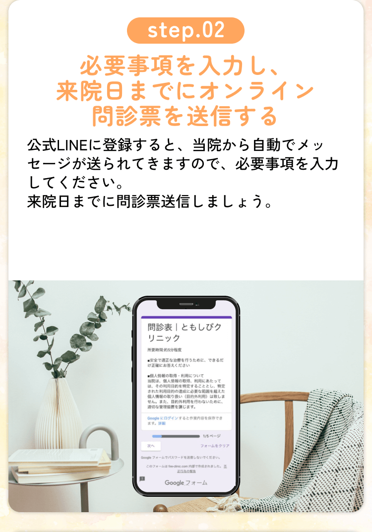受診から帰宅までの流れ Step.02