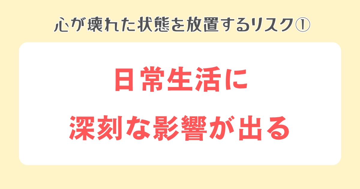 1：日常生活に深刻な影響が出る