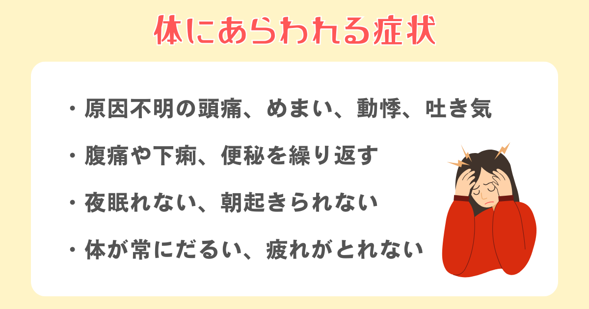 【身体面】体にあらわれる症状