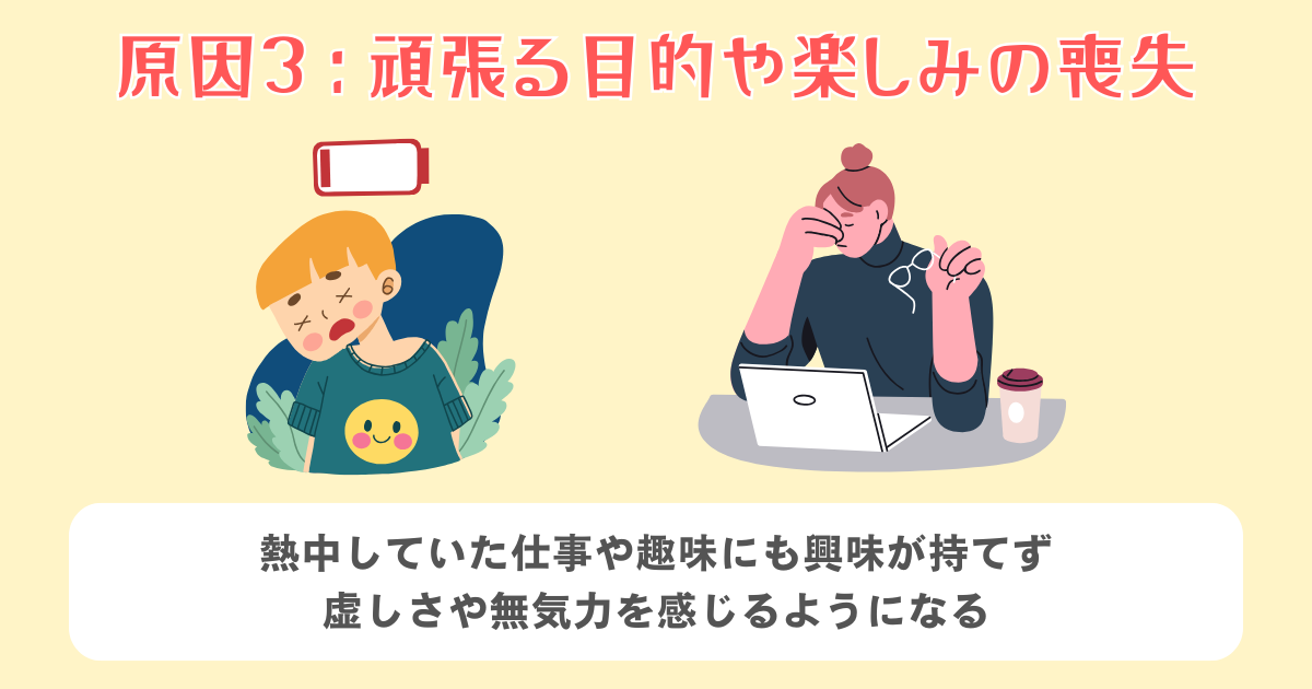 3：頑張る目的や楽しみの喪失