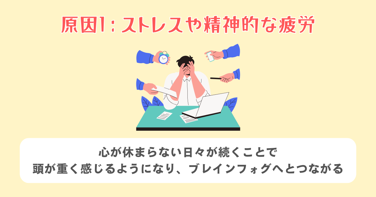1：ストレスや精神的な疲労