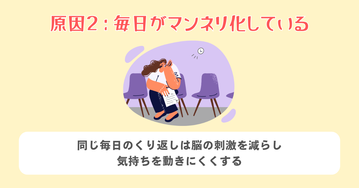 2：毎日がマンネリ化している
