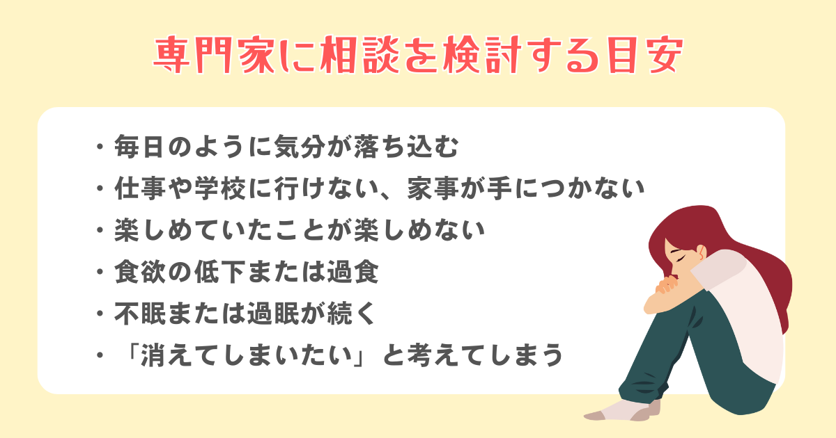 専門家に相談を検討する目安