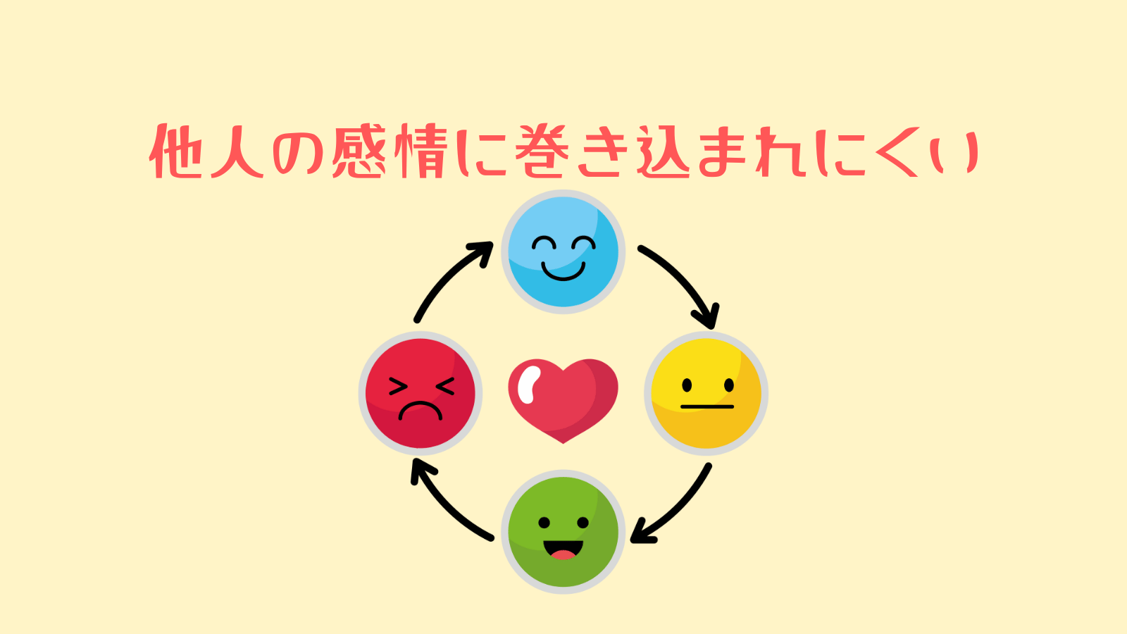 他人の感情に巻き込まれにくい