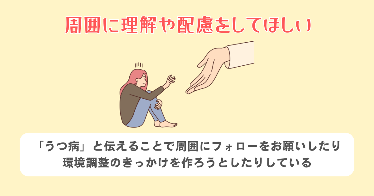 周囲に理解や配慮をしてほしい