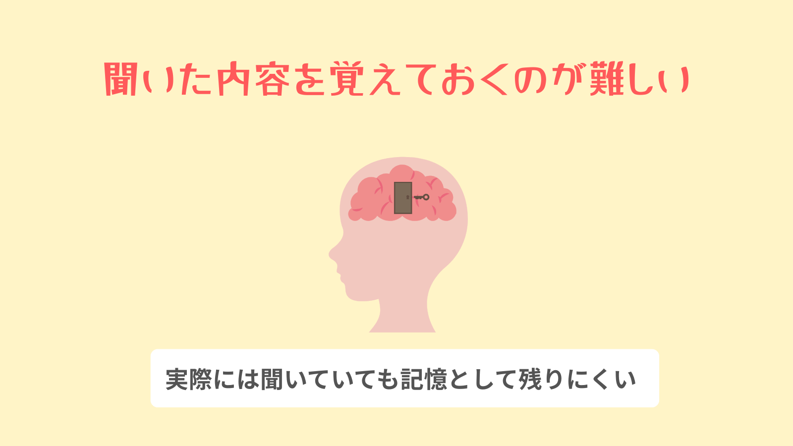 聞いた内容を覚えておくのが難しい