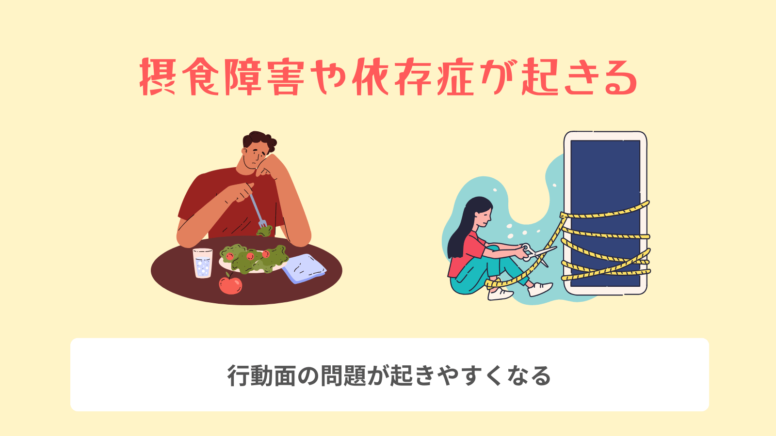 摂食障害や依存症が起きる