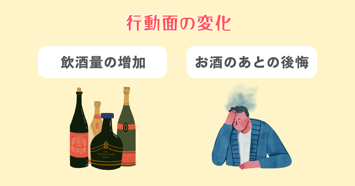 行動面の変化(飲酒量の増加・お酒のあとの後悔)