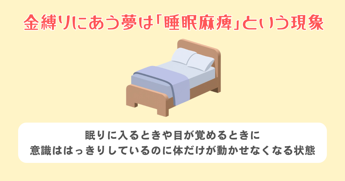 金縛りにあう夢の正体は「睡眠麻痺」という現象